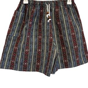 Vintage Boho Tribal Patterned High Rise Shorts